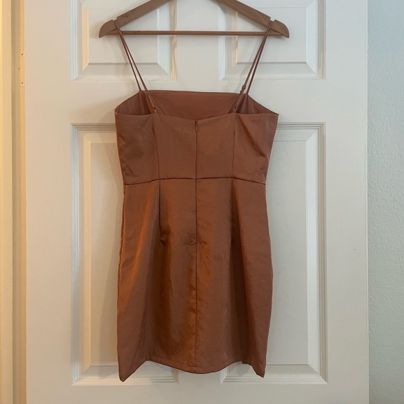 Gianna Slit Mini Dress in Nude - Picture 3 of 8